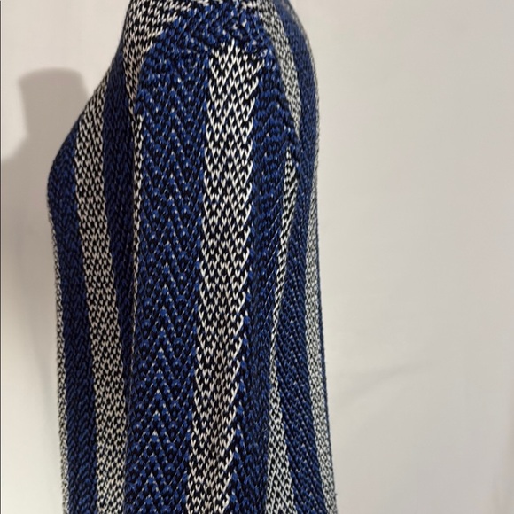 Verve Ami Black, White and Blue Striped Sweater Coat. Size S. - Picture 8 of 12